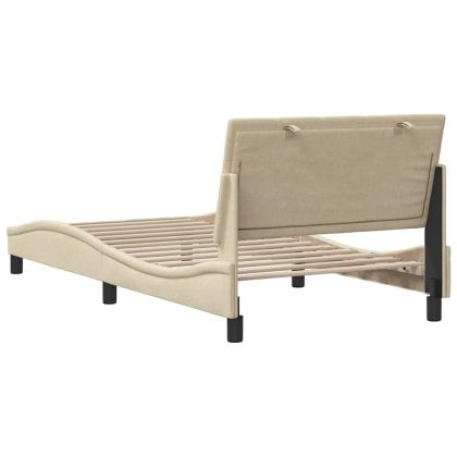 Рамка за легло без матрак Hanko, кремава, 100x200 см, плат