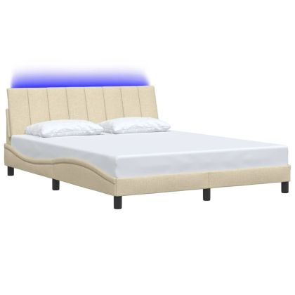 Рамка за легло без матрак Hanko, кремава, 160x200 см, плат