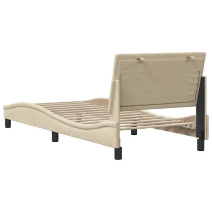 Рамка за легло без матрак Hanko, кремави, 90x190 см, плат