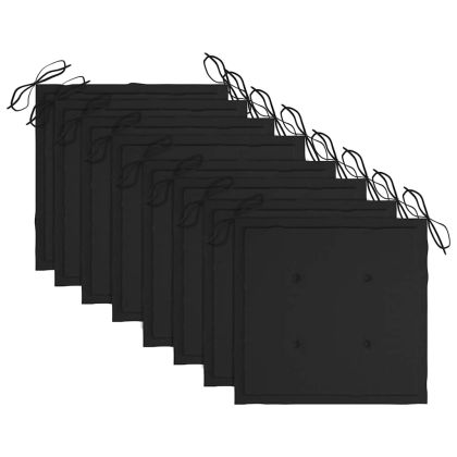 Сгъваеми градински столове с възглавници, 8 бр, тик масив