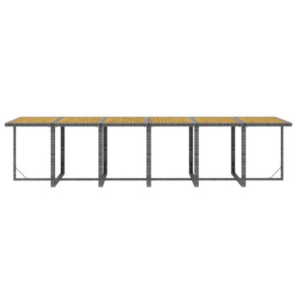 Градински трапезен комплект 13 части възглавници полиратан сив