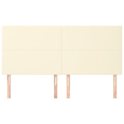 Табла за легло, кремава, 180x5x118/128 см, изкуствена кожа