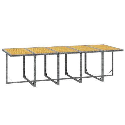 Градински трапезен комплект 11 части възглавници полиратан сив