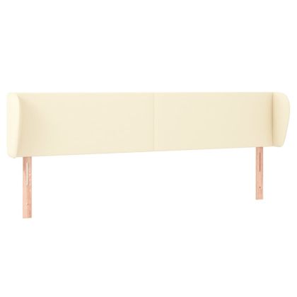 Горна табла с уши, кремава, 183x23x78/88 см, изкуствена кожа