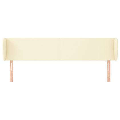 Горна табла с уши, кремава, 183x23x78/88 см, изкуствена кожа