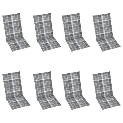 Накланящи градински столове с възглавници 8 бр тик масив