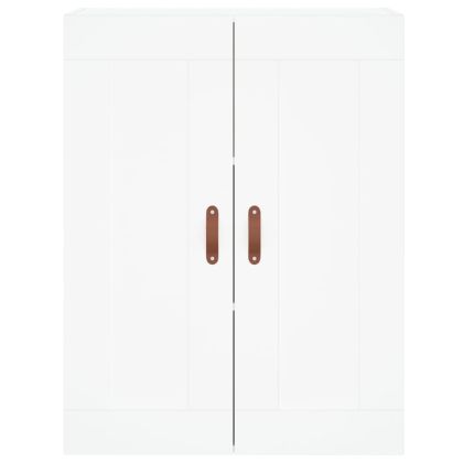 Висок шкаф, бял, 69,5x34x180 см, инженерно дърво