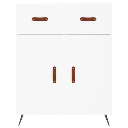 Висок шкаф, бял, 69,5x34x180 см, инженерно дърво