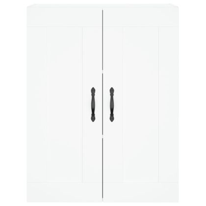 Висок шкаф, бял, 69,5x34x180 см, инженерно дърво