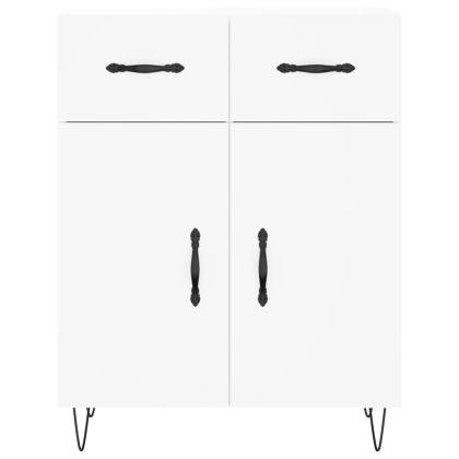 Висок шкаф, бял, 69,5x34x180 см, инженерно дърво