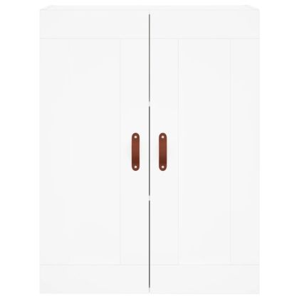 Висок шкаф, бял, 69,5x34x180 см, инженерно дърво