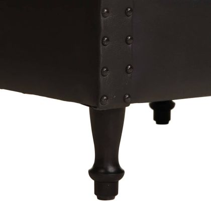 Фотьойл, черен, естествена кожа