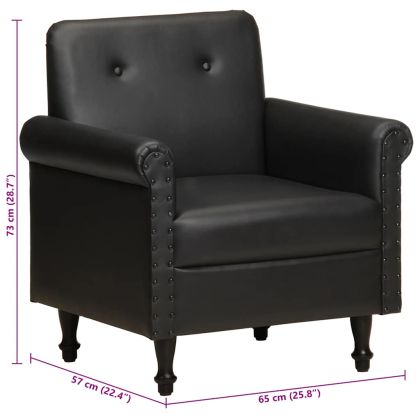 Фотьойл, черен, естествена кожа