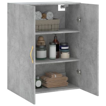 Стенен шкаф бетонно сив 69,5x34x90 см