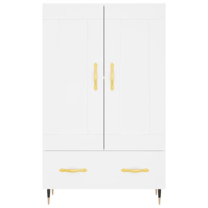 Висок шкаф, бял, 69,5x31x115 см, инженерно дърво