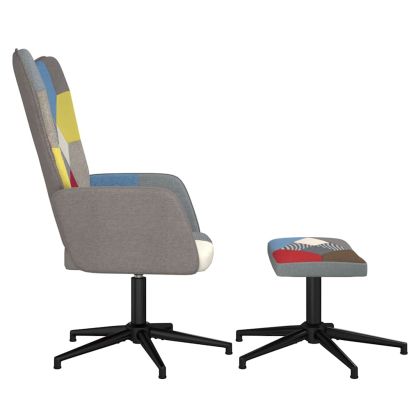 Релаксиращ стол с табуретка, пачуърк, плат