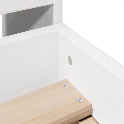 Рамка за легло без матрак, бял, 90x200 см, бор масив