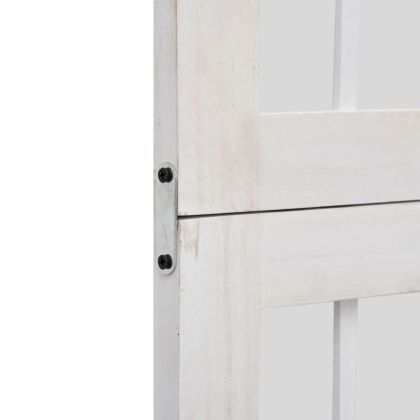 Разделител за стая, 6 панела, бял, дърво пауловния масив