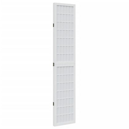 Разделител за стая, 3 панела, бял, дърво пауловния масив