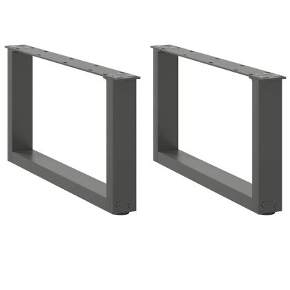 Крака за масичка за кафе, U-образни, 2 бр., антрацит, 70x(30-31) см, стомана