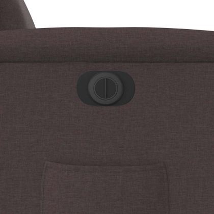 Електрически реклайнер стол, тъмнокафяв, текстил
