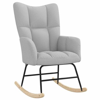 Люлеещ се стол с табуретка за крака Cloud Grey Fabric