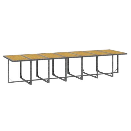 Градински комплект с възглавници 19 части сив полиратан