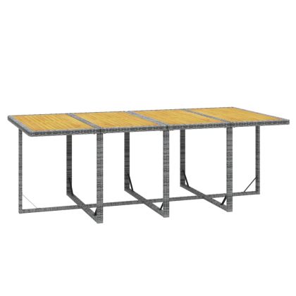 Градински трапезен комплект 9 части с възглавници сив полиратан