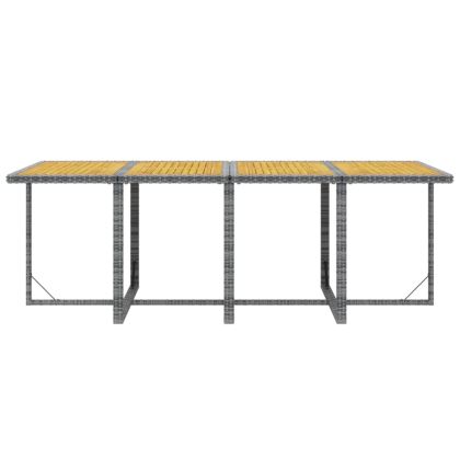 Градински трапезен комплект 9 части с възглавници сив полиратан