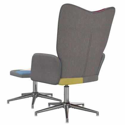 Релаксиращ стол с табуретка, пачуърк, плат