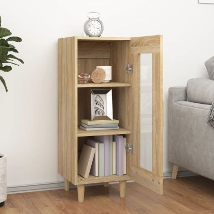 Сайдборд, дъб сонома, 34,5x34x90 см, инженерно дърво