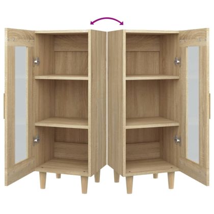 Сайдборд, дъб сонома, 34,5x34x90 см, инженерно дърво