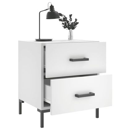 Нощно шкафче, бяло, 40x35x47,5 см, инженерно дърво