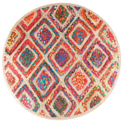Перящ се килим многоцветен Ø 120 см