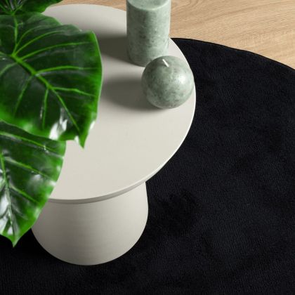 Килим OVIEDO с къс косъм, черен, Ø 160 см