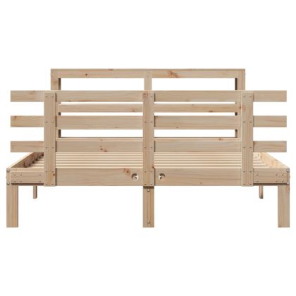 Рамка за легло с табла, 120x190 см, борово дърво масив