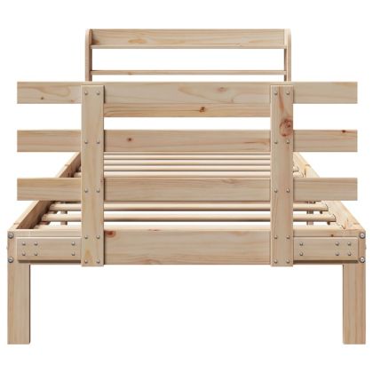 Рамка за легло с табла, 90x190 см, борово дърво масив