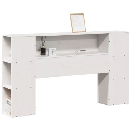 Горна табла с място за съхранение, 135 см, масивно дърво бор