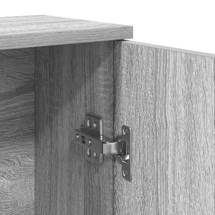 Шкаф за баня с държач за ролки, сив сонома, 39x22x90 см