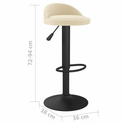 Бар табуретка, кремава, кадифе
