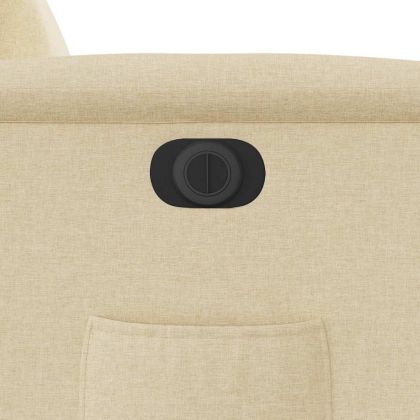 Електрически стол реклайнер , кремав, текстил