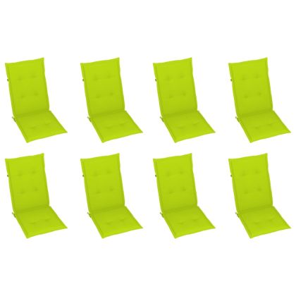 Накланящи градински столове с възглавници 8 бр тик масив