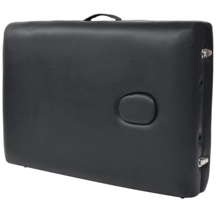 Сгъваема масажна кушетка с 2 зони, 10 см плътен пълнеж, черна