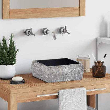 Черна мивка, 30x30x13 см, мрамор