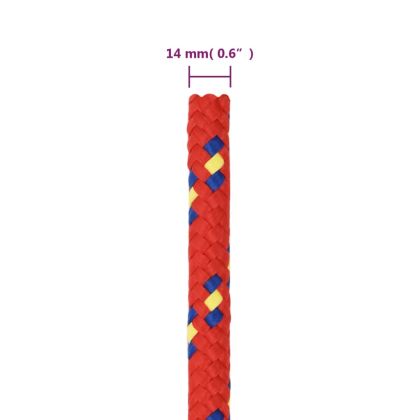 Въже за лодка Червено 14 мм 100 м полипропилен