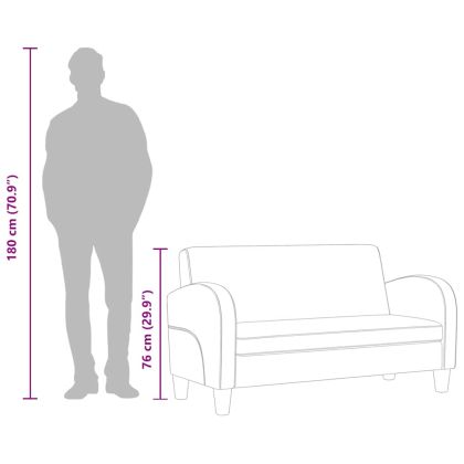 Двуместен диван, изкуствен велур, кафяв