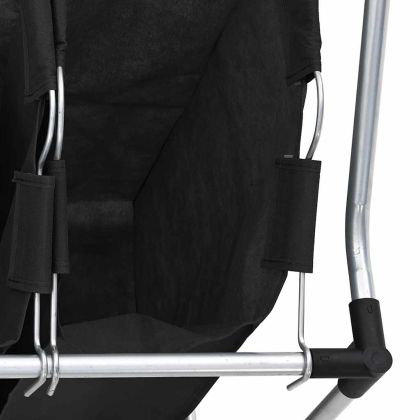 Кош за сортиране на пране с 3 торби, черен, стомана