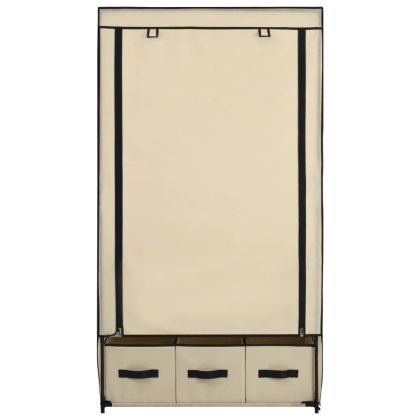 Гардероб, кремав, 87x49x159 см, текстил