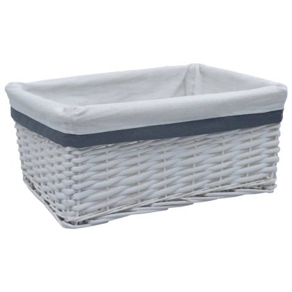 Комплект от 3 прибиращи се кошници, бял, върба