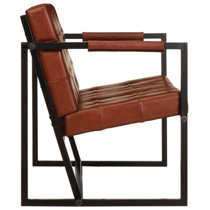 2-местно канапе, кафяво, естествена козя кожа